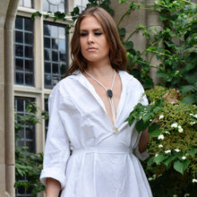 Load image into Gallery viewer, Gemstone Bolo Tie - Onyx (Silver)