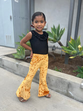 Load image into Gallery viewer, Girl's Velvet Bell Bottoms - Gold