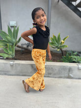 Load image into Gallery viewer, Girl's Velvet Bell Bottoms - Gold