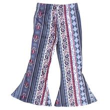 Load image into Gallery viewer, Girl's Bell Bottoms - Indigo Paisley
