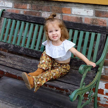 Load image into Gallery viewer, Girl's Bell Bottoms - Olive Floral