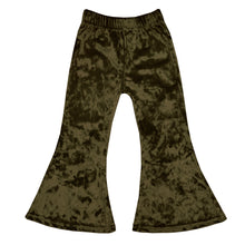 Load image into Gallery viewer, Girl's Velvet Bell Bottoms - Olive Green