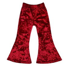Load image into Gallery viewer, Girl's Velvet Bell Bottoms - Red