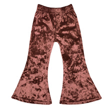 Load image into Gallery viewer, Girl's Velvet Bell Bottoms - Dusty Rose