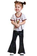 Load image into Gallery viewer, Girl's Velvet Bell Bottoms - Black
