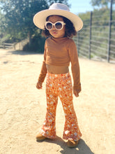 Load image into Gallery viewer, Girl's Bell Bottoms - Gold Floral
