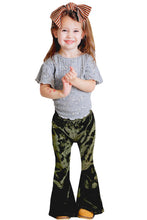 Load image into Gallery viewer, Girl's Velvet Bell Bottoms - Olive Green