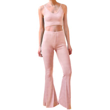 Load image into Gallery viewer, Ribbed Bell Bottoms - Rose
