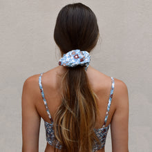 Load image into Gallery viewer, Oversized Scrunchie - Indigo Floral