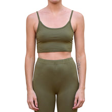 Load image into Gallery viewer, Cropped Bell Bottoms - Solid Olive
