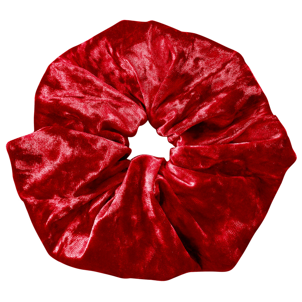Oversized Velvet Scrunchie - Red