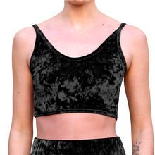 Load image into Gallery viewer, Velvet Cropped Tank Top - Black

