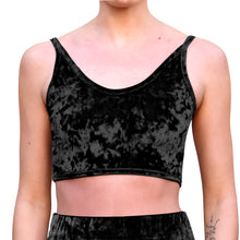 Load image into Gallery viewer, Velvet Cropped Tank Top - Black