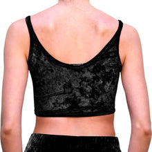 Load image into Gallery viewer, Velvet Cropped Tank Top - Black