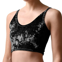 Load image into Gallery viewer, Velvet Cropped Tank Top - Black