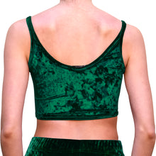 Load image into Gallery viewer, Velvet Cropped Tank Top - Dark Green
