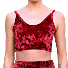 Load image into Gallery viewer, Velvet Cropped Tank Top - Red