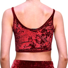 Load image into Gallery viewer, Velvet Cropped Tank Top - Red