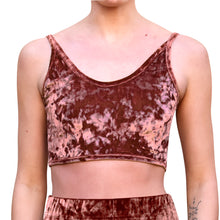 Load image into Gallery viewer, Velvet Cropped Tank Top - Dusty Rose