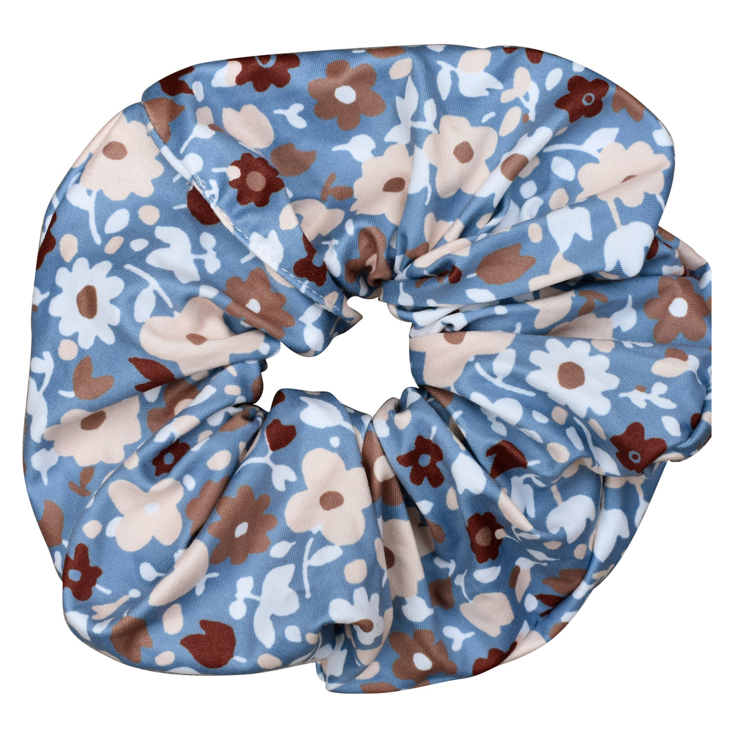 Oversized Scrunchie - Indigo Floral