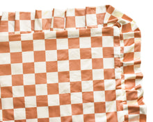 Load image into Gallery viewer, Ruffle Pillow Cover Set - Tan Checkerboard
