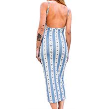 Load image into Gallery viewer, Backless Maxi Dress - Blue Coquette

