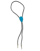 Load image into Gallery viewer, Gemstone Bolo Tie - Blue Turquoise (Silver)
