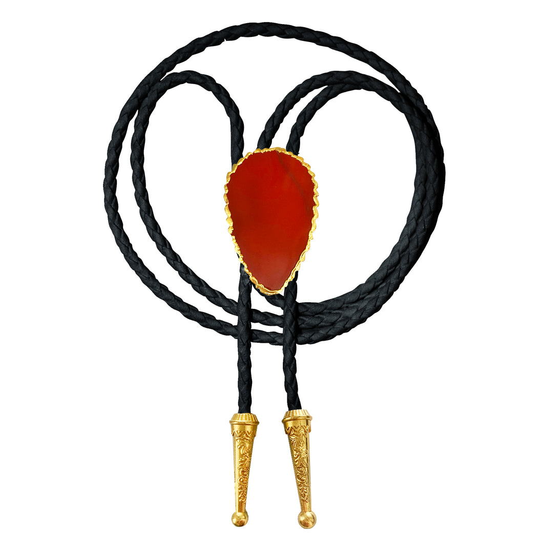 Gemstone Bolo Tie - Red Jasper