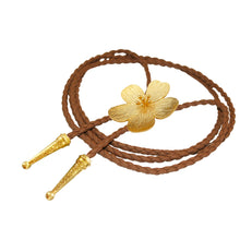 Load image into Gallery viewer, Gold Hibiscus Bolo Tie
