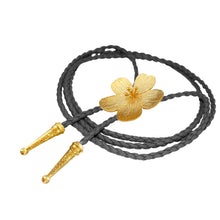 Load image into Gallery viewer, Gold Hibiscus Bolo Tie
