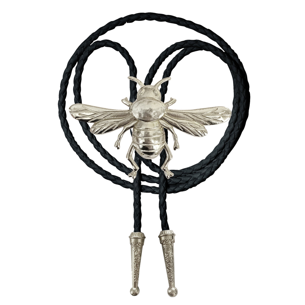 Silver Bumblebee Bolo Tie