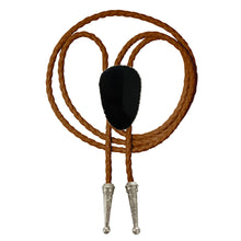 Load image into Gallery viewer, Gemstone Bolo Tie - Onyx (Silver)
