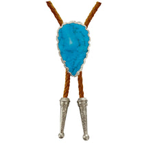 Load image into Gallery viewer, Gemstone Bolo Tie - Blue Turquoise (Silver)
