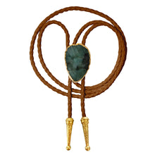 Load image into Gallery viewer, Gemstone Bolo Tie - Emerald (Gold)
