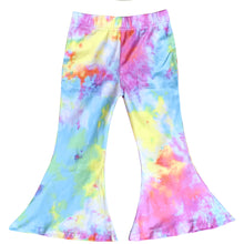 Load image into Gallery viewer, Girl&#39;s Ruffle Tank &amp; Bells Set - Rainbow Tie Dye
