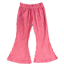Load image into Gallery viewer, Girl&#39;s Bell Bottoms - Red Gingham
