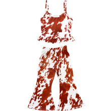 Load image into Gallery viewer, Girl&#39;s Ruffle Tank &amp; Bells Set - Cow
