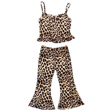 Load image into Gallery viewer, Girl&#39;s Ruffle Tank &amp; Bells Set - Leopard
