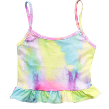 Load image into Gallery viewer, Girl&#39;s Ruffle Tank &amp; Bells Set - Rainbow Tie Dye
