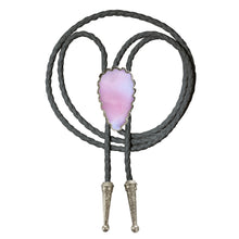 Load image into Gallery viewer, Gemstone Bolo Tie - Pink Opal (Silver)
