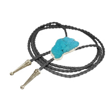 Load image into Gallery viewer, Gemstone Bolo Tie - Blue Turquoise (Silver)
