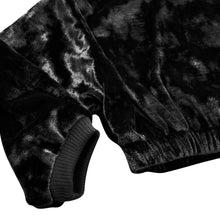 Load image into Gallery viewer, Girl&#39;s Velvet Crewneck Top - Black
