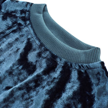 Load image into Gallery viewer, Girl&#39;s Velvet Crewneck Top - Indigo

