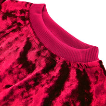 Load image into Gallery viewer, Girl&#39;s Velvet Crewneck Top - Red
