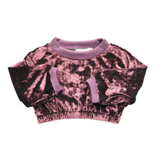 Load image into Gallery viewer, Girl&#39;s Velvet Crewneck Top - Dusty Rose

