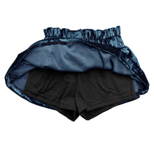 Load image into Gallery viewer, Girl&#39;s Velvet Paper Bag Skirt - Indigo
