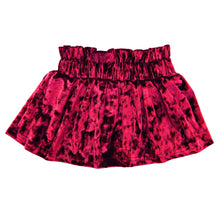 Load image into Gallery viewer, Girl&#39;s Velvet Paper Bag Skirt - Red
