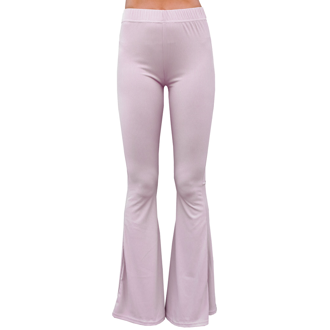 Ribbed Bell Bottoms - Mauve