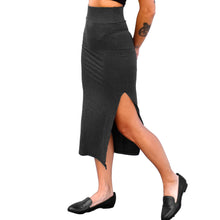 Load image into Gallery viewer, Fitted Midi Skirt - Heather Grey
