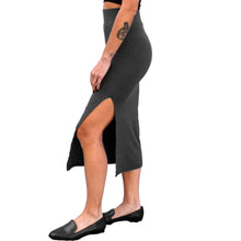 Load image into Gallery viewer, Fitted Midi Skirt - Heather Grey
